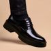 Leather Casual Shoes For Spring Business Formal Wear Leather Shoes With Extra Height For Suits, High-end Wedding Groom Shoes, Lace-up, British Style_vogvips.com