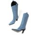 Women's Winter Fashion High Heeled Boots Square Toe Denim Chunky Heel European American Style Western Riding Boots_vogvips.com