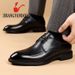Men's Soft Bottom European Style Business Shoes Pure Cowhide Cigar Head Layer Leather Insole Comfortable Leather Lined Footwear_vogvips.com