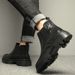 thick-soled Martin Boots Heightening Leather Boots Men's Shoes Velvet Leather Casual Medium And High-top Cigarette Tube Chelsea Leather Boots_vogvips.com