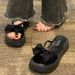 French-s High-end Sandals 2026 New Model Platform Thick-soled Bow Slippers For Women Summer Outdoor Wear Ins Fairy_vogvips.com