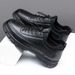 2025 Spring And Autumn Casual Fashion Trend Black Business Men's Work Comfortable British Style Leather Shoes_vogvips.com