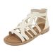 K9001-16 New 2025 Spring/Summer Roman Style Lace-up Flat Shoes Soft Sole Comfortable Stable Sandals For Women_vogvips.com