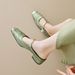 Weiwei Girl 958 Women's Summer Sandals French Style Closed Toe Half Slippers One Strap Outer Wear Chinese Style Shoes_vogvips.com