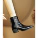 Pointed Toe Chunky Heel Short Boots For Women 2025 New Autumn Winter Women's Shoes French Soft Leather Mid-Heel Slim Boots Women's_vogvips.com