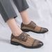 Euro Step High-end Summer 2025 New Hollow Brogue Business Floral Breathable Men's Leather Shoes Korean Style Sandals Trend_vogvips.com