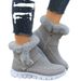 Autumn Winter New Plus Size Women's Snow Korean Style Thickened Short Fleece Lined Warm Flat Boots Side Zipper_vogvips.com