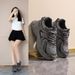 Women's Dad Sneakers 2024 Autumn New Breathable Sports Student Korean Style Versatile Thick Sole Height Increasing_vogvips.com