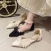 Pointed Single Shoes Women's Design Sense Niche Spring And Summer Evening Breeze Gentle Shoes Medium Heel French Bag Head Sandals_vogvips.com