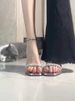 Summer French-style Exquisite High-heeled For Women, Silver Rhinestone Strap Open-toe Stiletto Sandals_vogvips.com
