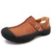 TerraStride Leather Sandals Large Size Closed Toe New Summer Men's Slippers Casual_vogvips.com
