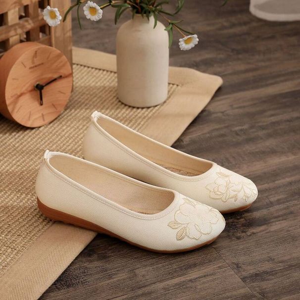 Old Beijing-style Fashion Breathable Embroidered Work For The Elderly, Mom's Shoes, Women's Cloth Shoes With Soft Soles_vogvips.com