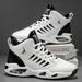 Men's High-Top Basketball Shoes Feature A Breathable Mesh Design Maximum Comfort Outdoor Shock-Absorbing Shoes,_vogvips.com