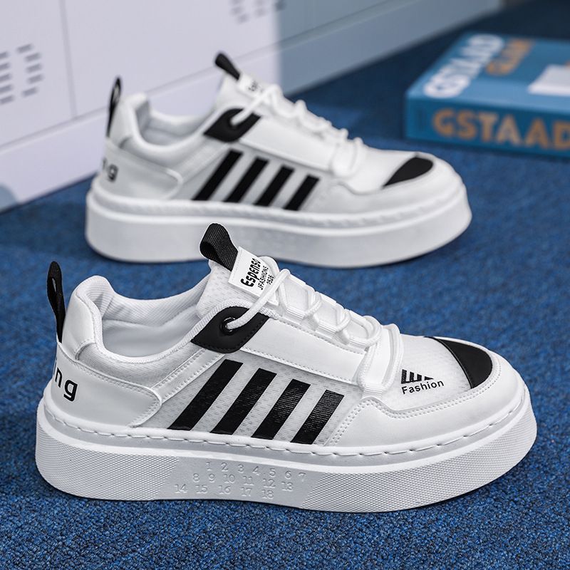 Spring High-Soled White Sneakers For Men And Women Trendy Height-Increasing Casual Board Shoes, Lightweight For Couple_vogvips.com