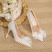 Women S White Style Wedding Heels Pointed Toe Bridal Shoes With Stiletto Heel Available In Wide Sizes_vogvips.com