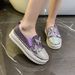Women's Glitter Loafers With Bowknot - Flat Slip-On Casual Shoes For All Seasons, Comfortable & Stylish_vogvips.com