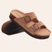 Comwarm Classic Cork Slippers For Women New Fashion Suede Flats Sandals Summer Couple Beach Slides Shoes With Adjustable_vogvips.com