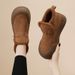 First Layer Cowhide New Fashion Short Snow Boots For Women With Fleece Lining, Winter Non-Slip Slip-On Warm Cotton Shoes_vogvips.com