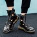 Men's Shoes Air Cushion Men's Summer Fashion Popcorn Sandals Breathable Hollow Leather Shoe Cover High Top Soft Sole Roman Sandals_vogvips.com