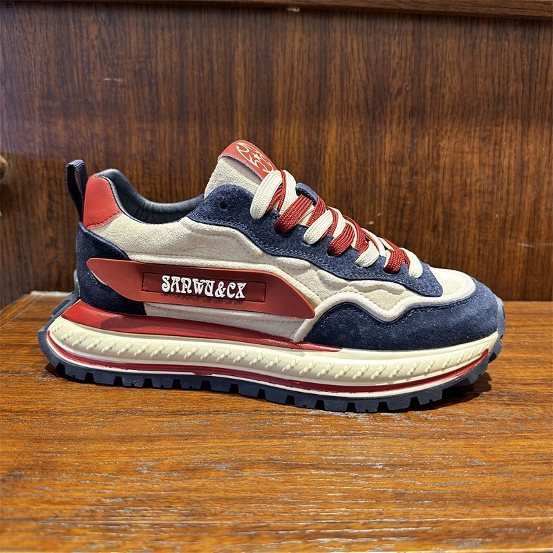 Kuaishou's Same Style Spring Versatile Lace-up Fashion Casual Niche Dad Sneakers With Thick Soles For Trendy Men_vogvips.com