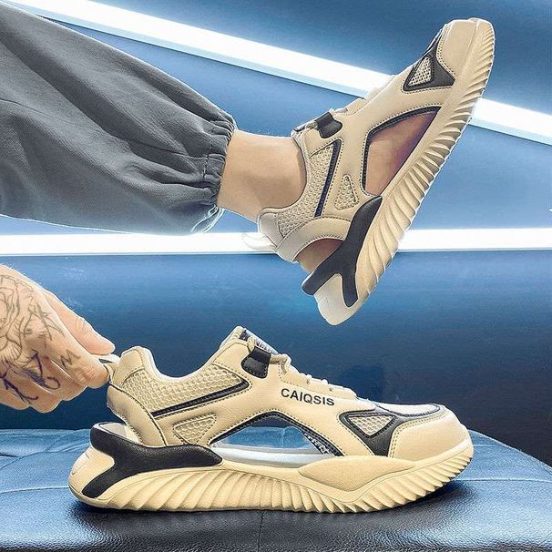 Men's Sandals Summer Trend Outdoor Sports Non-Slip Wear-Resistant Driving Beach Water Shoes Closed-Toe Clogs_vogvips.com