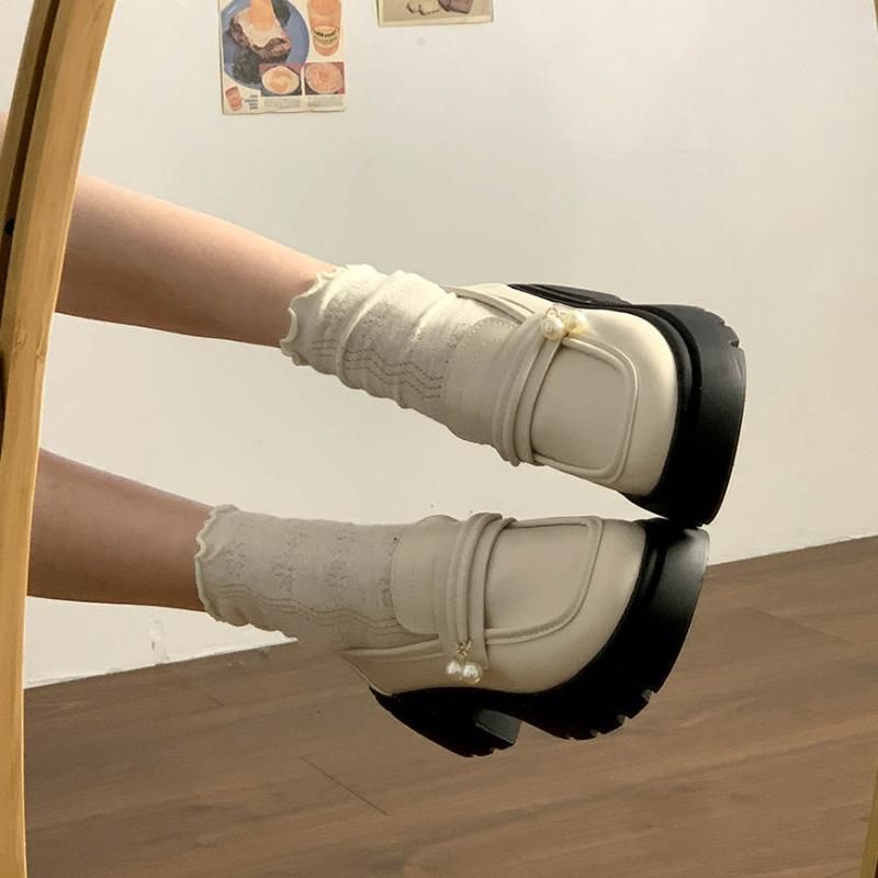 Thick Soled Small Leather Summer 2025 New Versatile French Mary Jane Shoes For Women's Singles_vogvips.com