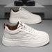 Men’s Shoes White shoes Spring and summer breathable thick soled casual shoes all match white men's height enhancing embossed high end trendy shoes_vogvips.com