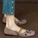 Fashionable Ethnic Style Square Toe Versatile And Comfortable Shallow Single Shoe Exquisite Rhinestone Buckle Low Heel_vogvips.com