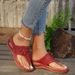 Thick Soled Flower Hollow Toe Flip Flops For Women With Sloping Heels, Wearing Herringbone Beach Oversized Sandals_vogvips.com