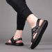 Top Layer Cowhide Sandals Breathable Soft Soles With Exposed Fingers, Casual Beach Shoes Men, Leather Sandals, And_vogvips.com