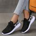 New Women's Flat Bottomed Casual Sports Single Shoes, New Round Toe Plus Size Lace Up Fashionable Mesh Shoes_vogvips.com