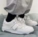 Spring And Autumn New Casual Thick-Soled Student Sneakers, Lightweight Running Sports Shoes, Couple's White Shoes_vogvips.com