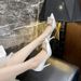 Satin High Heels For Women With White Crystal Rhinestones Plus Size Wedding Dresses Bride_vogvips.com