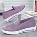Women's Casual Shoes Fly-woven Breathable Mesh Shoes One Pedal Middle-aged And Elderly Mother Shoes Soft-soled Comfortable Single Shoes_vogvips.com