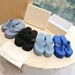 26ss Thick-Soled Hot-Selling Height-Increasing Niche Flip-Flops Denim Blue Black Sky-High Platform Wedge Casual Sandals_vogvips.com