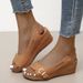 Women's Export, Large Size Wedge Heel, 2022 Spring/Summer New Style, European And American Fish Mouth Thick-Soled_vogvips.com