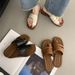 2025 Summer Toe For Women Simple One-Strap Slippers Slip-On Roman Sandals Breathable Lightweight_vogvips.com