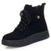 Autumn And Winter New Soft Leather Middle Aged Mom Short Boots Cotton Boots Middle Heels Middle Aged Cotton Shoes Wool And Velvet Snow Boots_vogvips.com