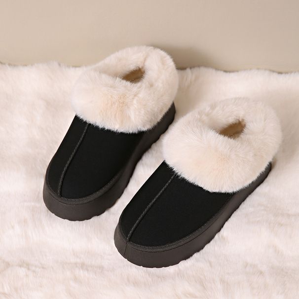 Women's Shoes Cotton Shoes Fashionable Simple Short Tube Women's Boots Thickened One Foot Flat Snow Boots_vogvips.com