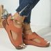 New 2024 Casual Foreign Trade Plus-size Women's Sandals For Outdoor Wear, With Stitching, Breathable, Velcro Closure,_vogvips.com