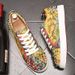 LiuTalk Internet Red Trendy Men's 2025 Spring Edition Spirit Casual Sports Low Cut Lace Inlaid Diamond Youth_vogvips.com