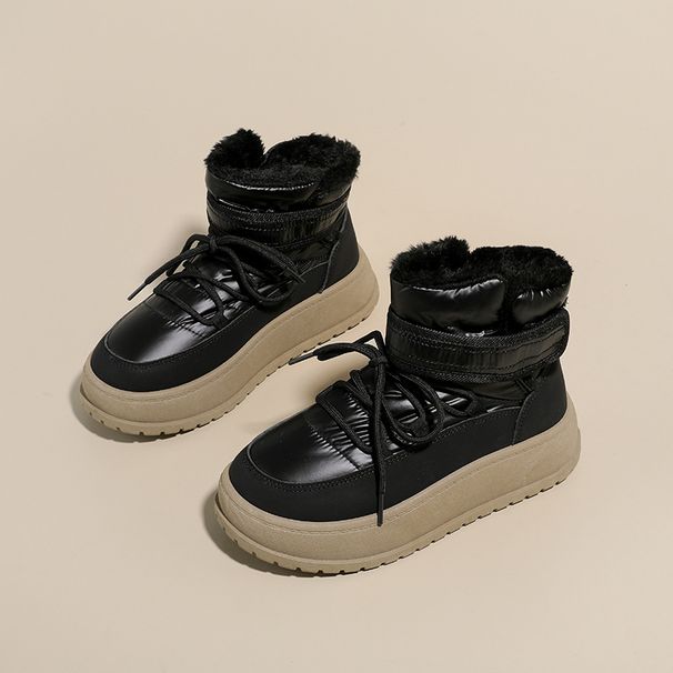 Fleece-Lined High-Top Snow Boots For Women 2025 Winter New Style Student Ins Korean Version Warm Casual Cotton Shoes_vogvips.com