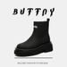 Thick-soled Letter Short Boots Men's High-top Leather Shoes Green Motorcycle Boots Sleeve Knight Boots_vogvips.com