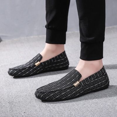 Men's Casual Slip-On Loafers With Breathable Fabric, Round Toe Design, And Lightweight Sole For All-Season Comfort For Young Men_vogvips.com