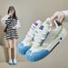 2025 Spring New White Sneakers Korean Style Ins Female Student Thick Sole Height Increasing Sports Trendy Casual Board_vogvips.com
