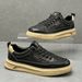 Casual Sneakers For Men, Autumn New Soft Sole Slip-On Men's Genuine Leather Breathable Business Work Shoes, Versatile_vogvips.com