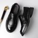 2026 Autumn New Business Casual Leather Men's Hand Grip Pattern Round Head Set Single Thick Soled Shoes 2355_vogvips.com