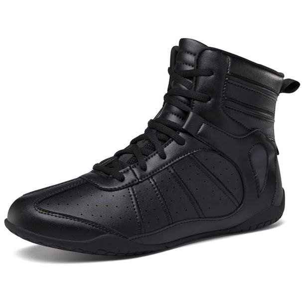 Mens Womens Boxing Boots, Fashion Boxers Sneakers Breathable Leather Sparring Wrestling Fitness Shoes_vogvips.com