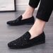 New Fashion Black Business Casual Daily Black Simple Matte Office Men's Shoes One Foot Pedaling Foot Brown Banquet Dress Leather Sh_vogvips.com