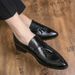 New Fashion Genuine Leather Tassel Business Casual Loafer Shoes For Men Black Business Formal Leather Shoes For Daily Office Casual Men's Shoes For Dr_vogvips.com